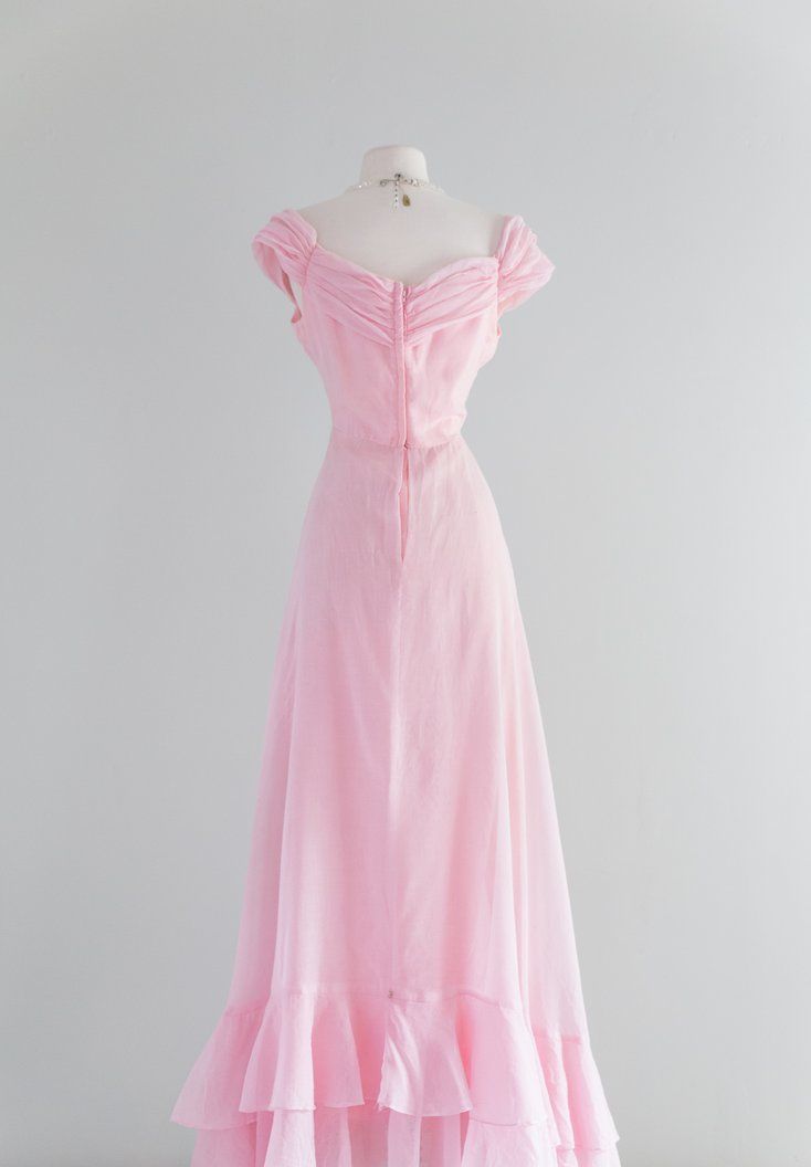 Retro Pink A-line Long Prom Dress,Pink Bridesmaid Dress      fg5991