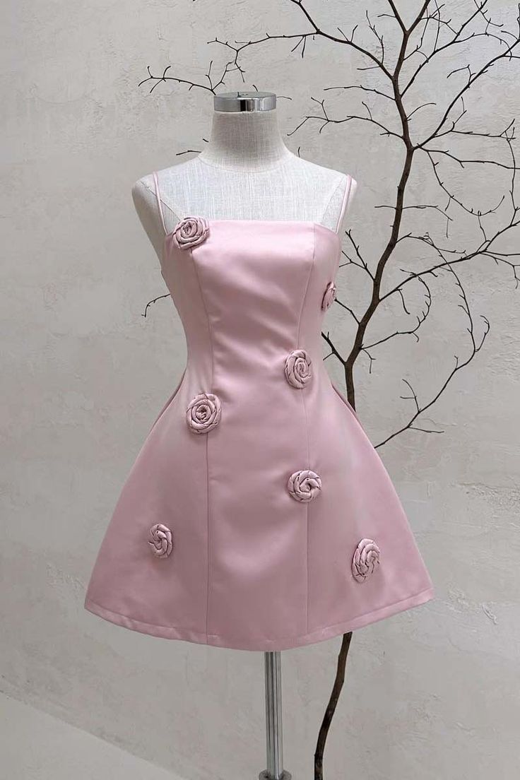 Pink short party dress Homecoming Dress fg5993