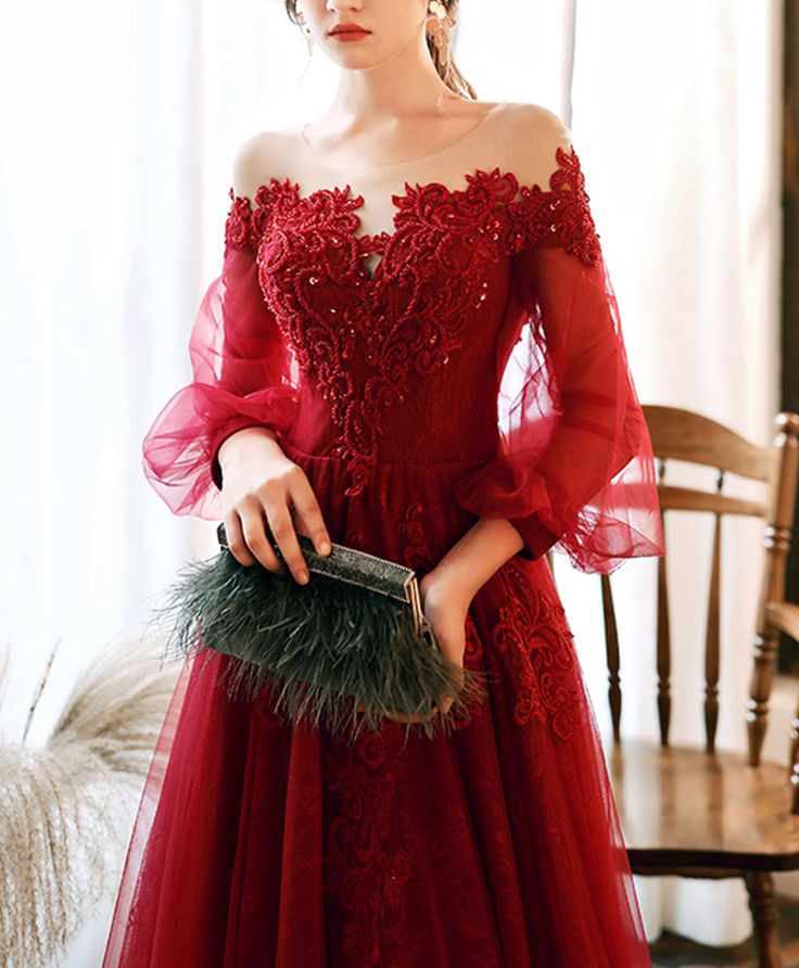 Round Neck Tulle Beads Long Prom Dress Evening Dress fg5615