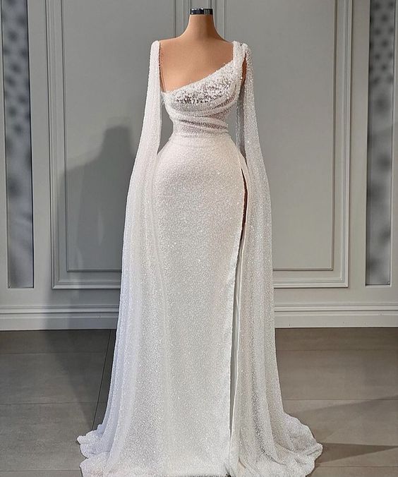 Evening Dresses Pearls Strapless Sexy High Split Long Formal Party Gowns fg5455