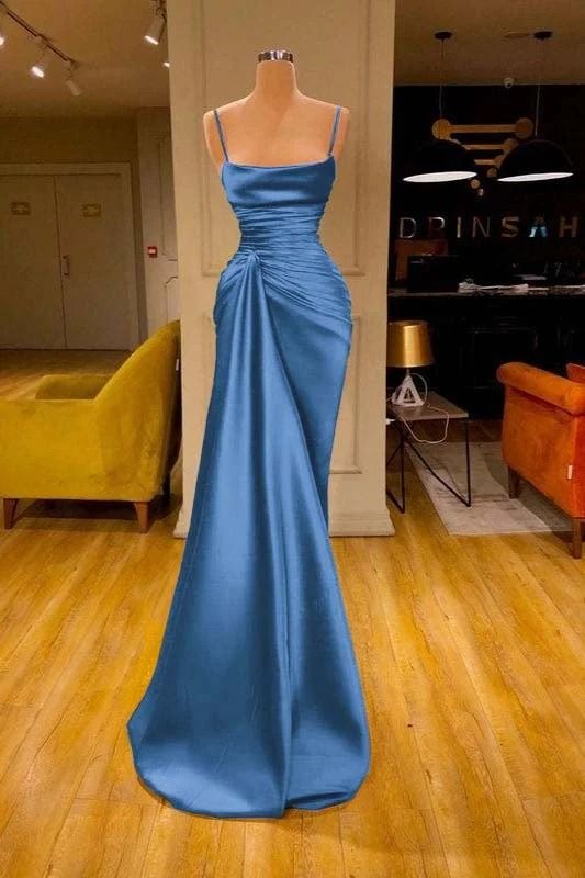 Spaghetti-Straps Prom Dress Mermaid With Ruffles fg6193