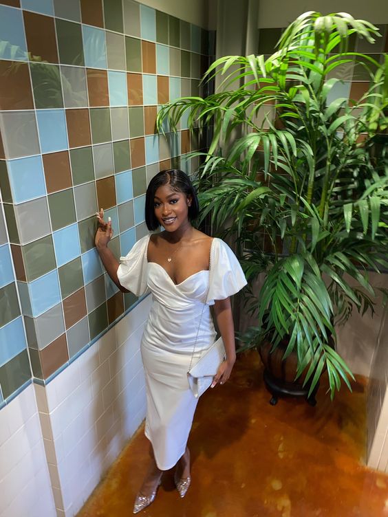 Elegant White Prom Dress for Women Party Gowns Wedding Guest Dress fg5639