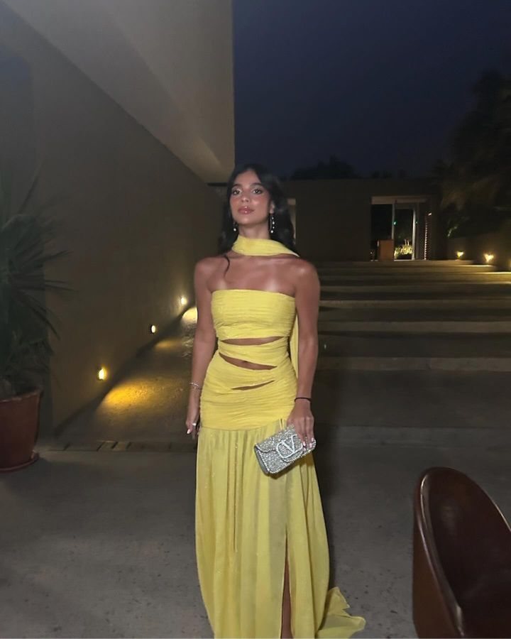 Strapless Yellow A Line Long Prom Dress Formal Party Gown fg6457