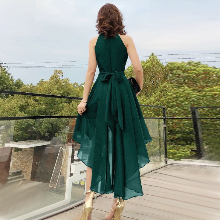Green chiffon short party dress Homecoming Dress fg5988