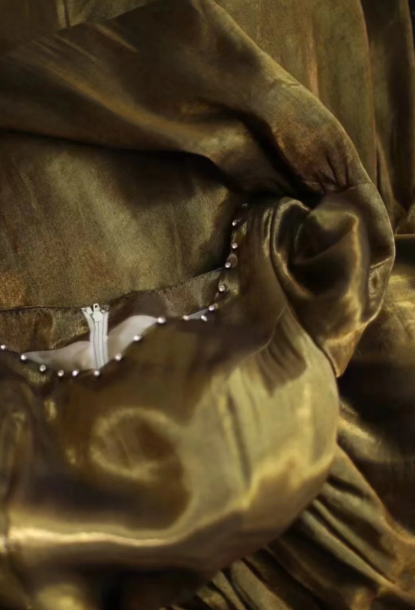 Green Velvet Prom Party Dress With Long Sleeves Classy Retro Evening Dress fg8341