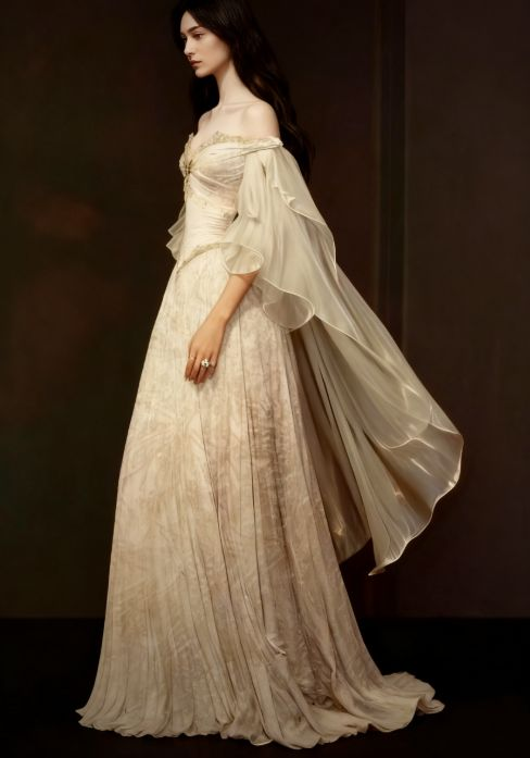 Vintage Bridal Gown A line Off The Shoulder Ivory Lace Wedding Dresses Bridal Gowns fg8311