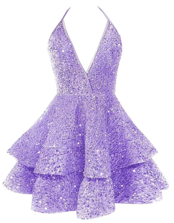 Sequin Homecoming Dresses Short for Teens Sparkly V-Neck Prom Dress Cocktail Party Gowns fg4390