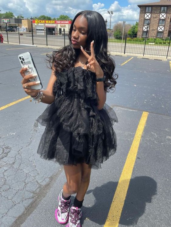 Cute Tulle Short Homecoming Dress Birthday Outfit Dress fg5290