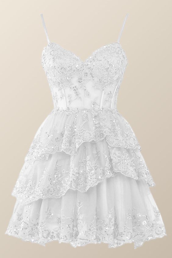 Straps Navy Appliques Tiered Layered Short Princess Dress Short Homecoming Dresses fg4903