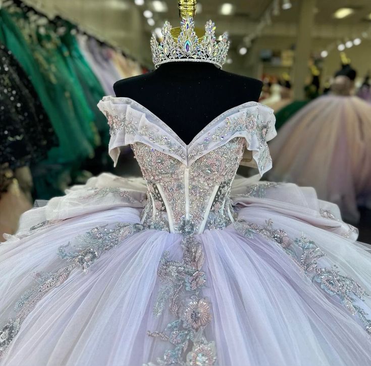 Ball Gown Off Shoulder Tulle Long Prom Dress, Sweet 16 Dress fg5469