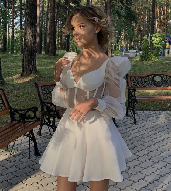 Homecoming Dresses Long Sleeves Short Prom Dress, Homecoming Dresses fg5075