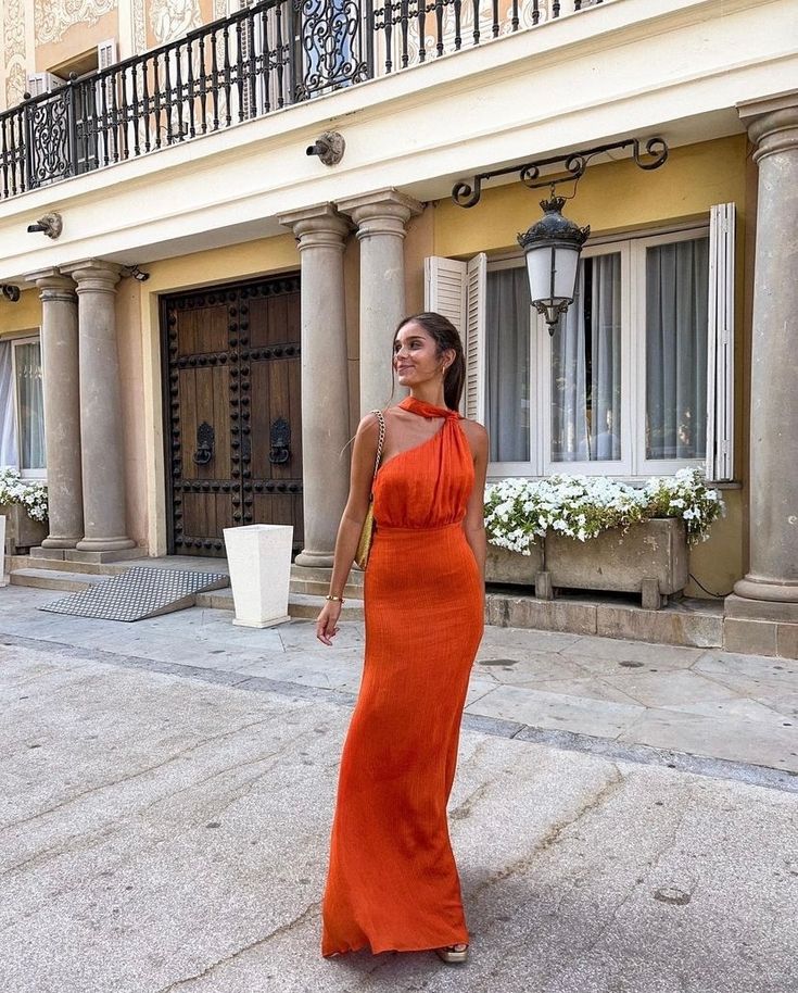 Elegant One Shoulder Classy Long Party Dress Wedding Guest Dress fg5542