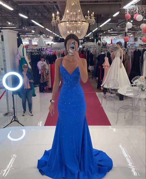 Gorgeous Spaghetti Straps Long Prom Dress fg4711