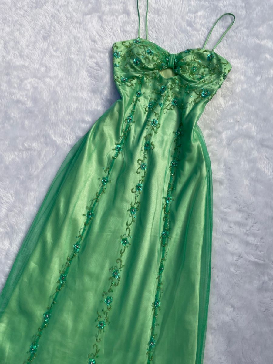 Green Floor Length Prom Dress, Evening Party Dress fg5057
