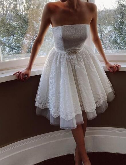 Short Wedding Dress, Wedding Receiption Dress, Bridal Gown ,Dresses For Brides fg4688