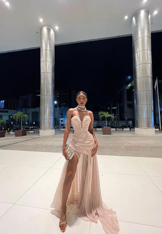 Elegant Strapless Dress Women Sexy Prom Evening Party Fashion Gown fg5134