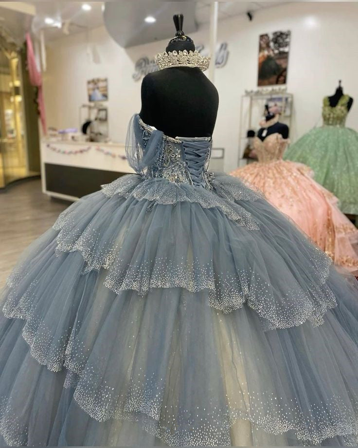 Princess Quinceanera Dresses vestidos de 15 años Prom Lace Up sweet 16 dress fg5381
