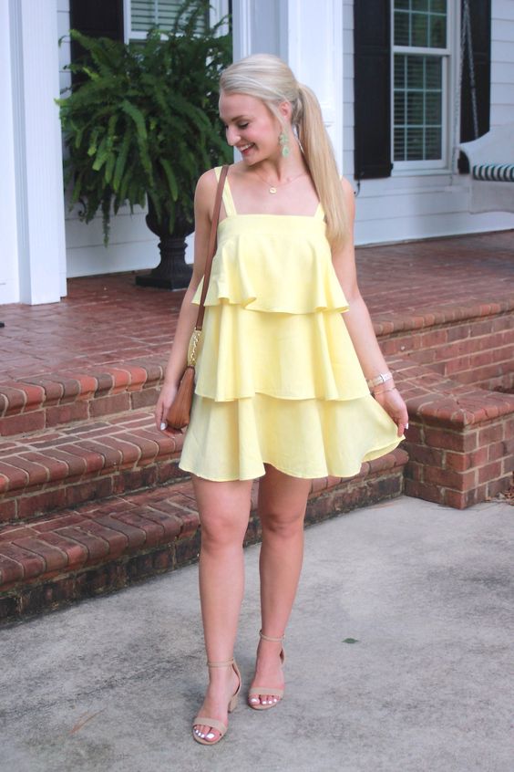 Yellow Short Homecoming Dress Party Dresses fg3624