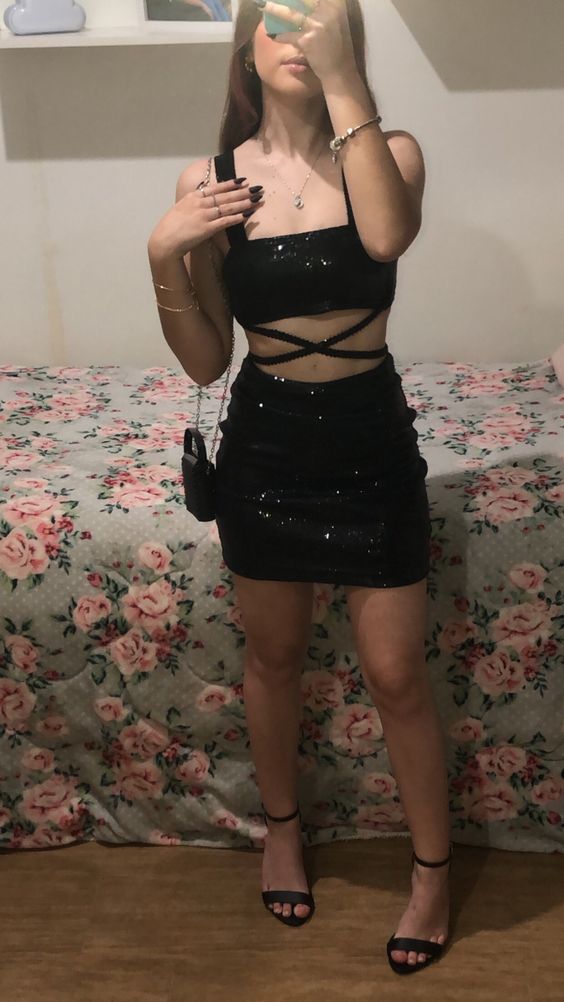 Black Short Prom Dress, Sequin Homecoming Dresses fg3472