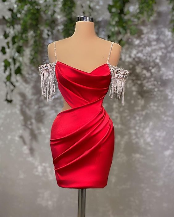 Sexy Red Elegante Kurze Party Kleider Frauen Mini Abend Cocktail Kleider fg3520