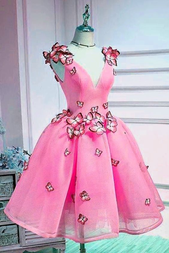 Pink Homecoming Dress Short Party Gown fg4121