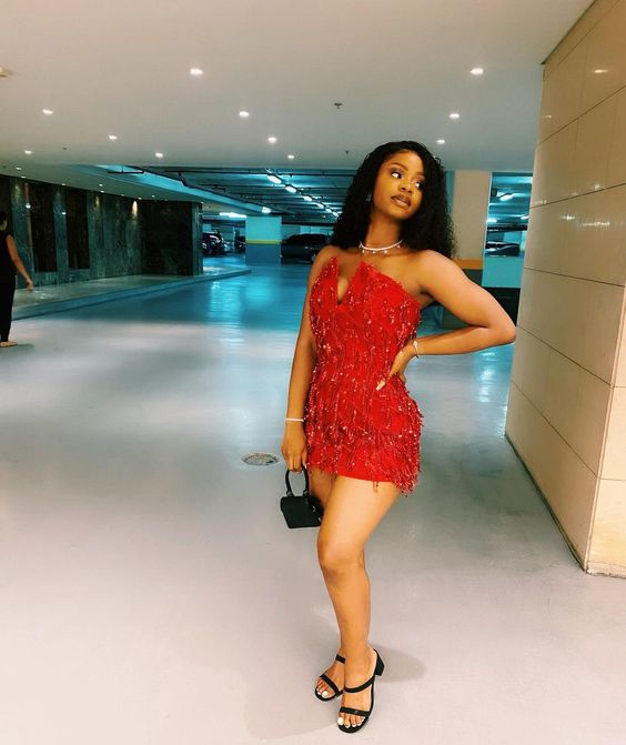 Red v neck Homecoming Dress Short Party Gown fg4151