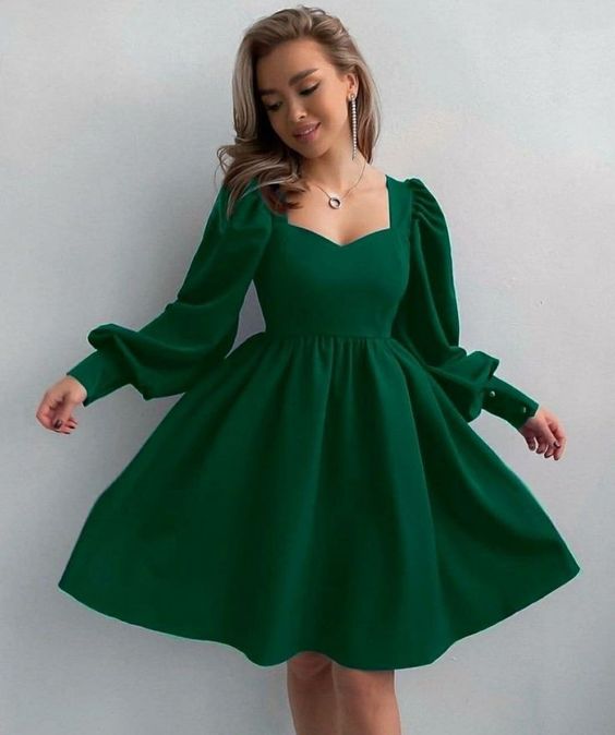 Green Short Party Dress Homecoming Dresses fg3575