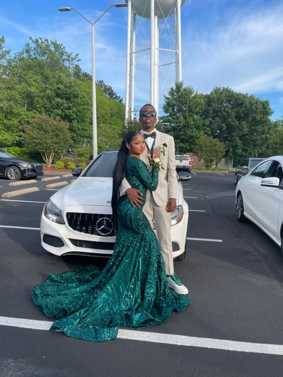 green prom mermaid dress fg4127