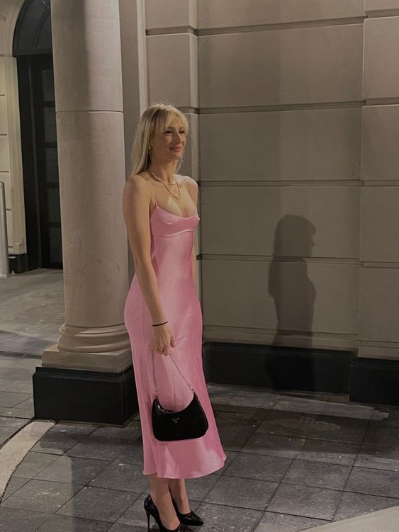 Pink Simple Prom Dresses,Party Dresses fg4361