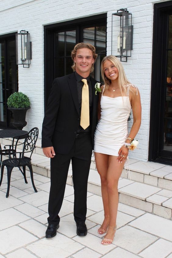 White Short Prom Dress Homecoming Dress fg3867