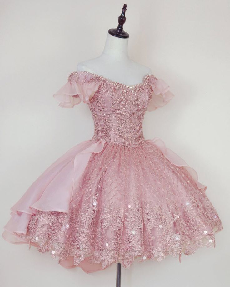 Lace Homecoming Gown with Beading,Princess Off the Shoulder Hoco Dress fg3675
