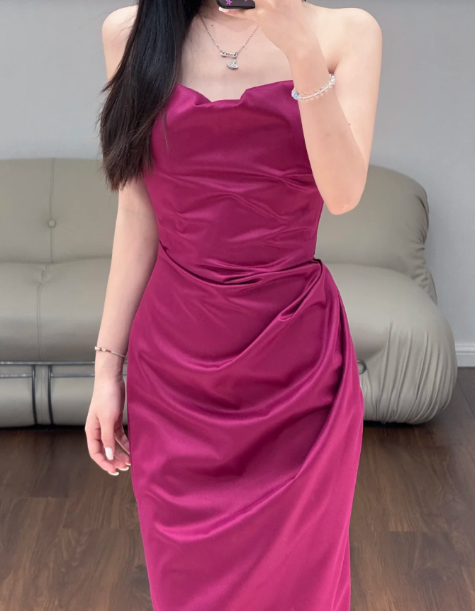 Fuchsia Prom Party Dress Birthday Dress Evening Dress fg8623