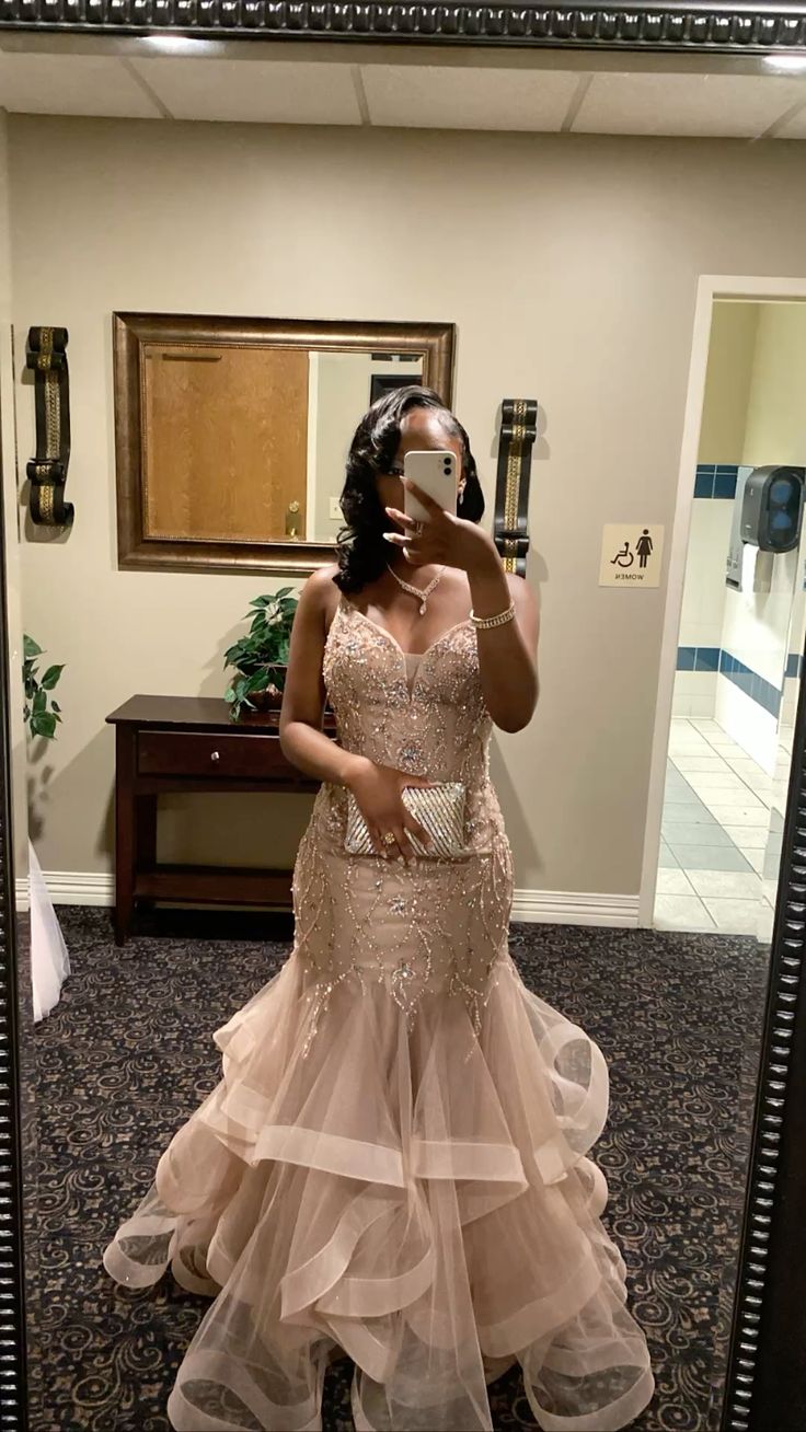 V Neck Mermaid Tulle Prom Dress Beading Evening Dress Graduation Dress fg8425