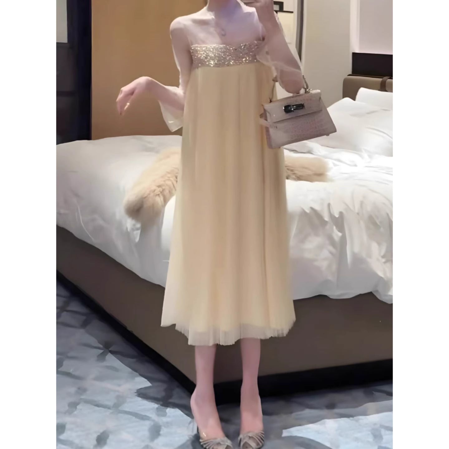 Robe de soirée longue sirène colorée à paillettes, tenue de remise de diplôme fg8362