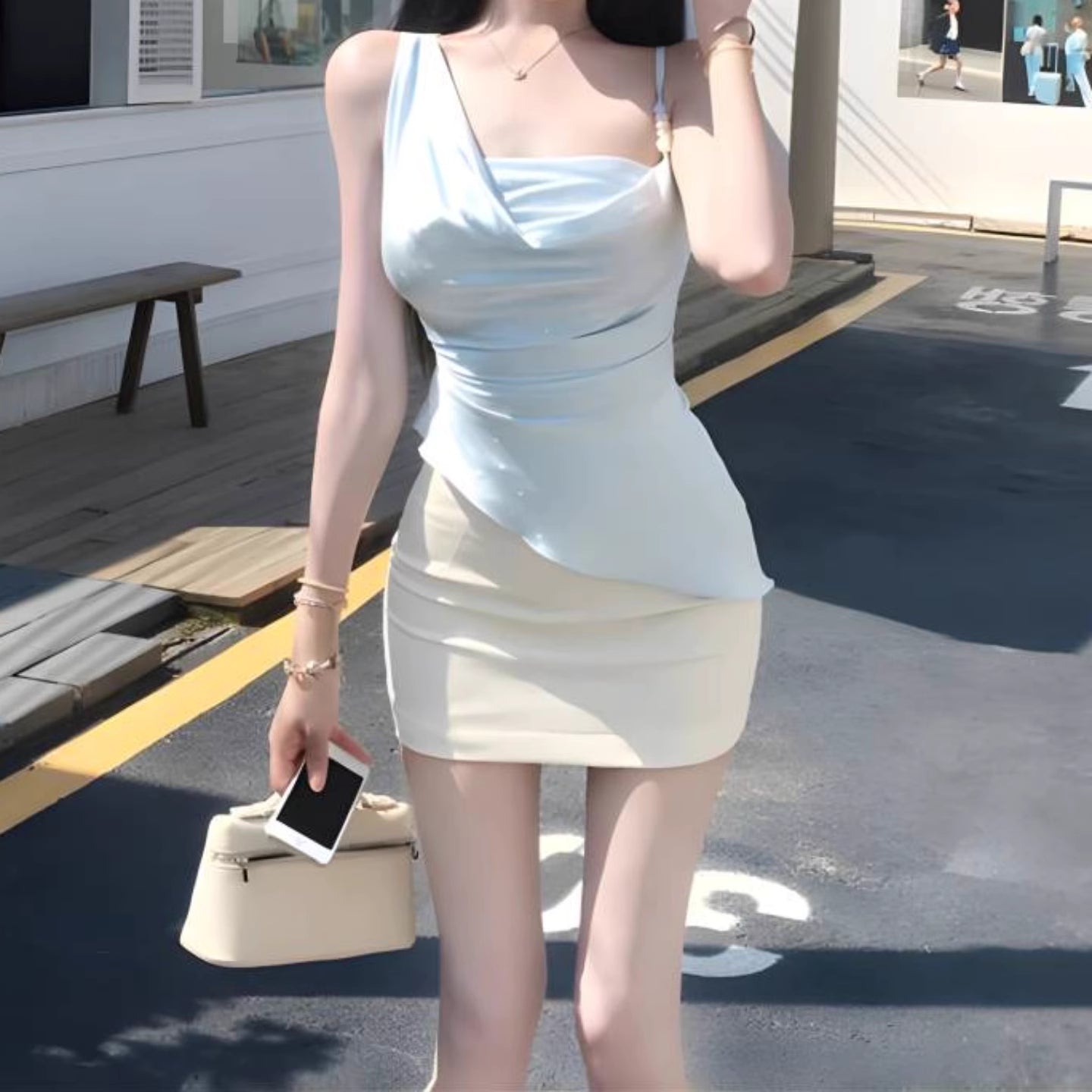 Robe de soirée longue sirène colorée à paillettes, tenue de remise de diplôme fg8362