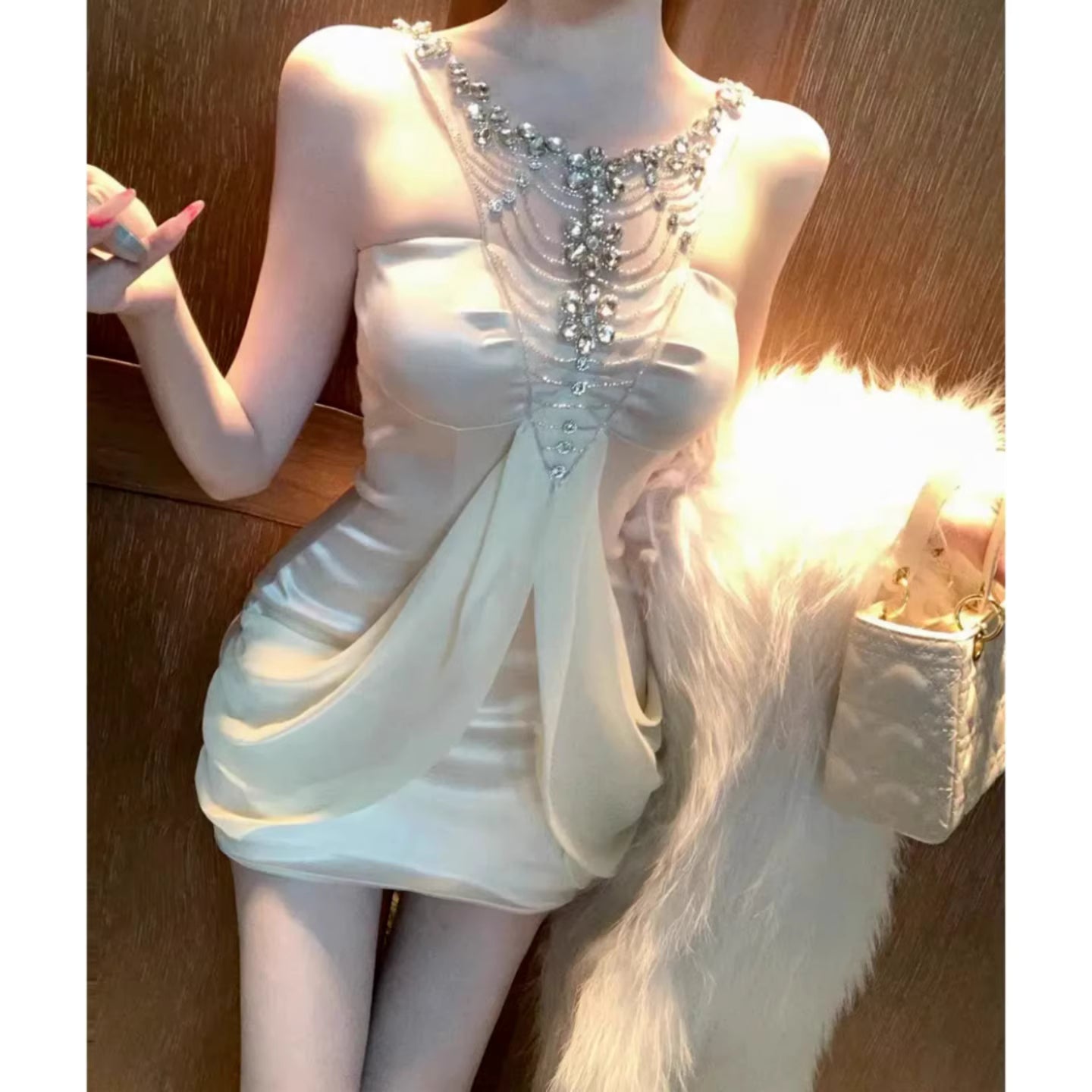 Buntes Meerjungfrau-Partykleid mit Pailletten und langen Abschlusskleidern fg8362
