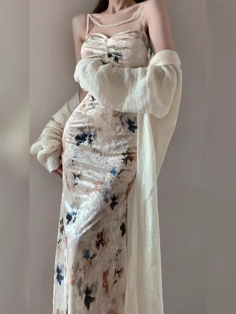 Buntes Meerjungfrau-Partykleid mit Pailletten und langen Abschlusskleidern fg8362