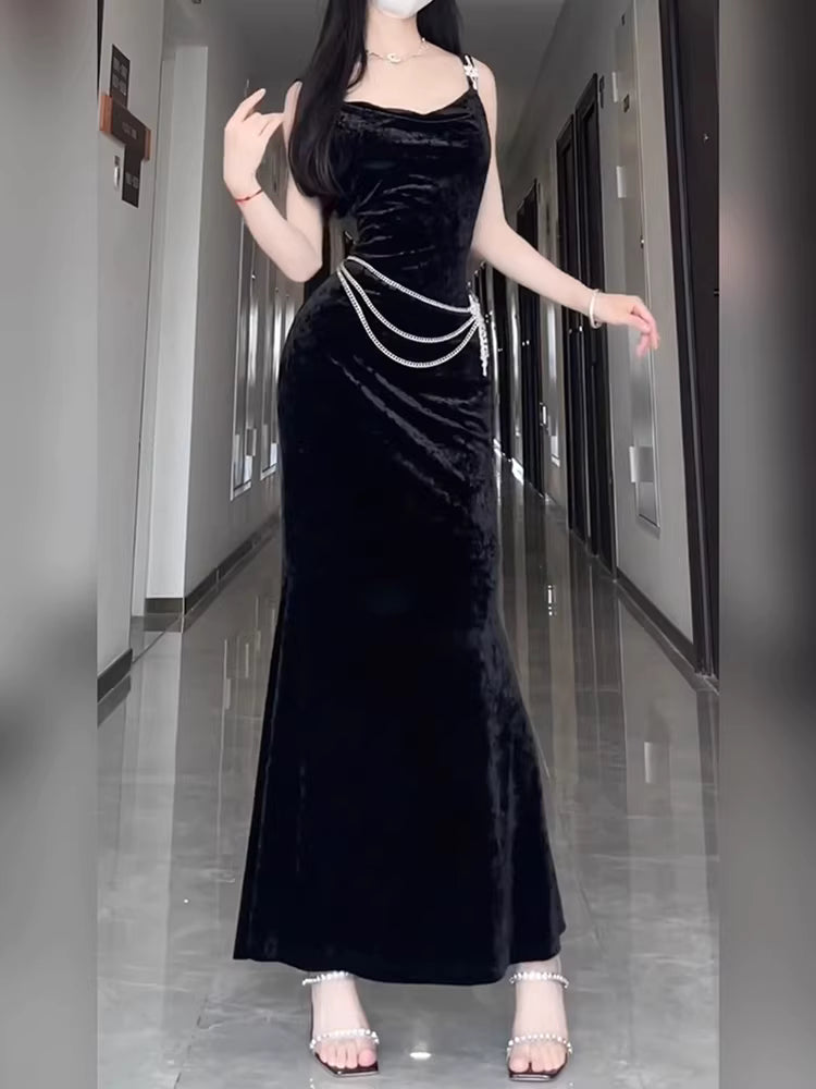 Robe de soirée longue sirène colorée à paillettes, tenue de remise de diplôme fg8362