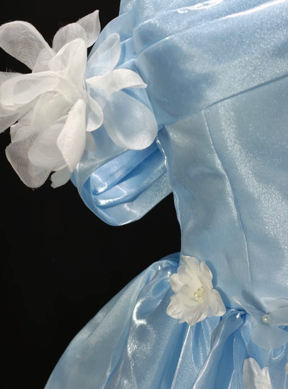 Off Shoulder 3D Floral Shiny Organza Short Bubble Party Dress fg8902