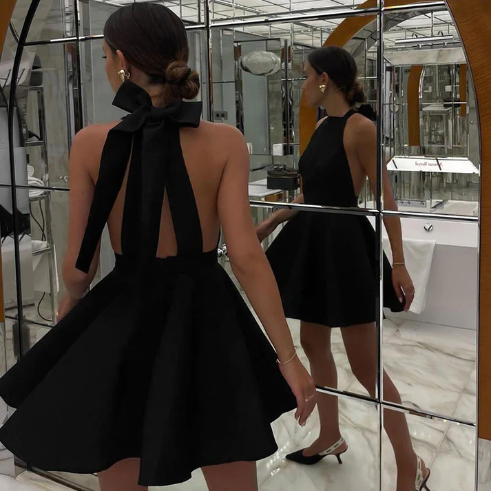 Sexy Halter Cocktail Dresses for Women Elegant Backless Short Gowns Graduation Party Birthday Dresses fg5716