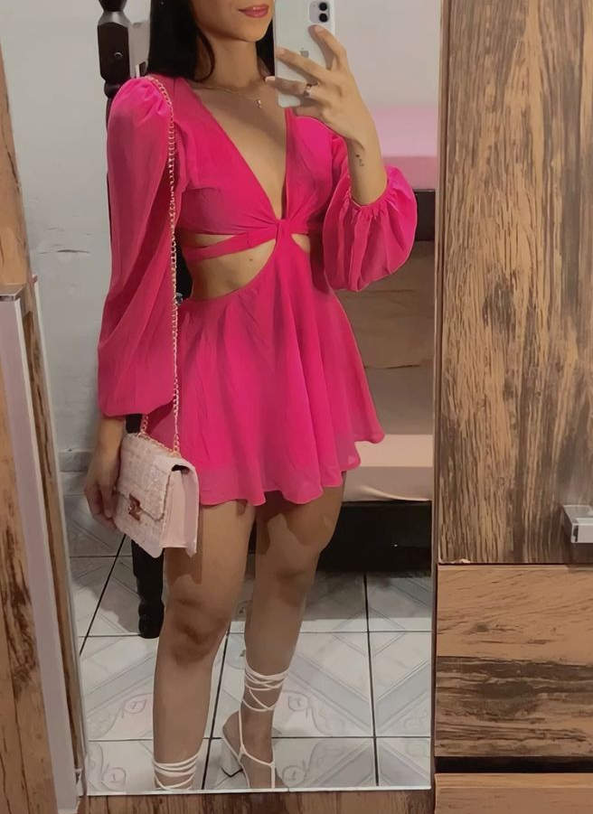 Plunge Neck Cut Out Waist A-Line Dress,Sexy Homecoming Dress fg5752