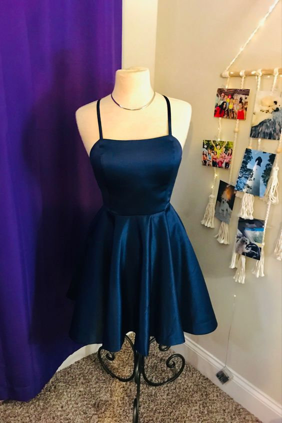 Navy Short Homecoming Dress fg3451