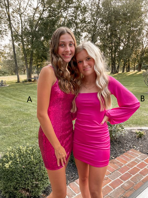 Hot Pink Homecoming Dress Short Prom Dress,Short Party Dress fg3783