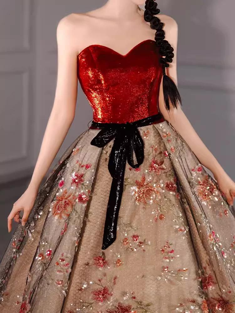 Buntes Meerjungfrau-Partykleid mit Pailletten und langen Abschlusskleidern fg8362