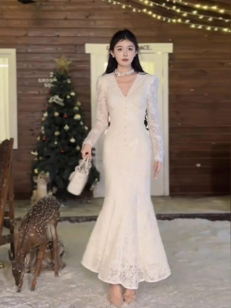 Buntes Meerjungfrau-Partykleid mit Pailletten und langen Abschlusskleidern fg8362