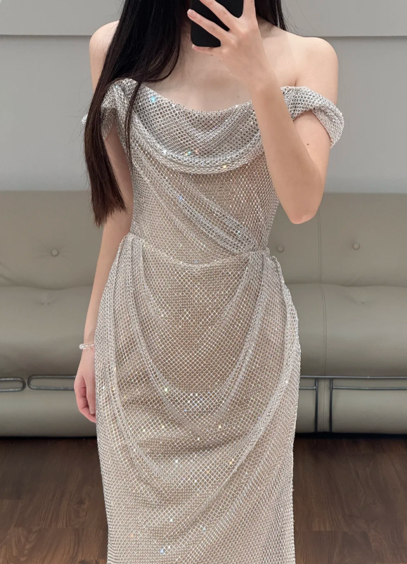 Robe de soirée longue sirène colorée à paillettes, tenue de remise de diplôme fg8362