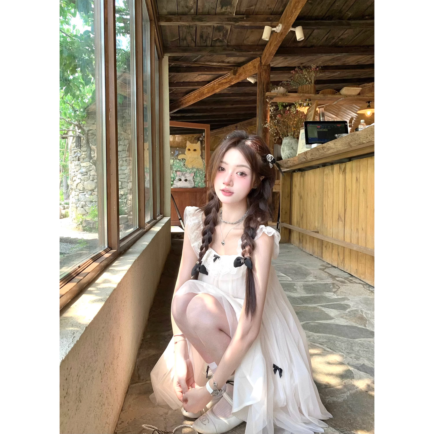 Sheer princess doll dress for petite women A55