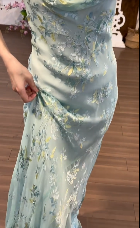 Buntes Meerjungfrau-Partykleid mit Pailletten und langen Abschlusskleidern fg8362