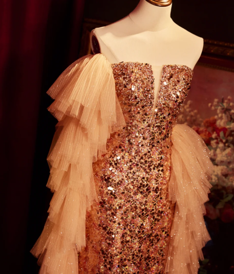 Sparkle Sequin Evening Dress Prom Dress 21st Birthday Outfit fg8599