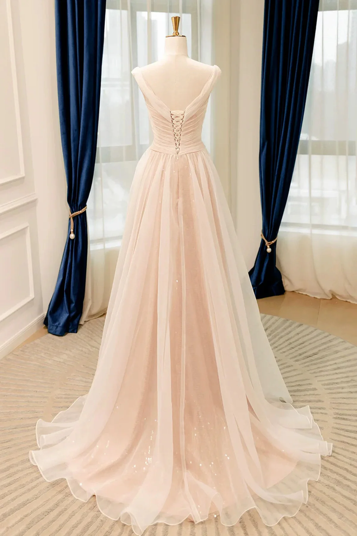 Light Champagne A-line Chiffon Prom Dress Party Dress, Simple Chiffon Wedding Party Dress fg8730